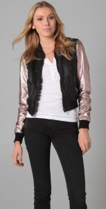 maisonscotchmetallicsleeveleatherjacket