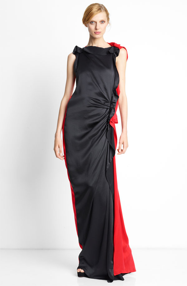 lanvin-side-ruffle-bicolor-silk-gown