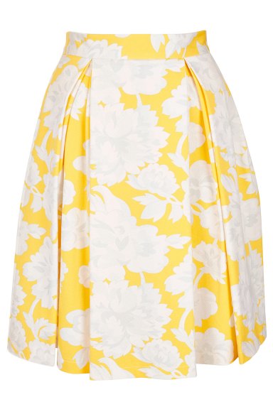 topshop-yellow-floral-pleat-calf-skirt