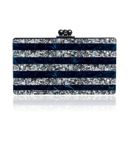 edie-parker-spring-2014-jean-striped-navy-silver-clutch